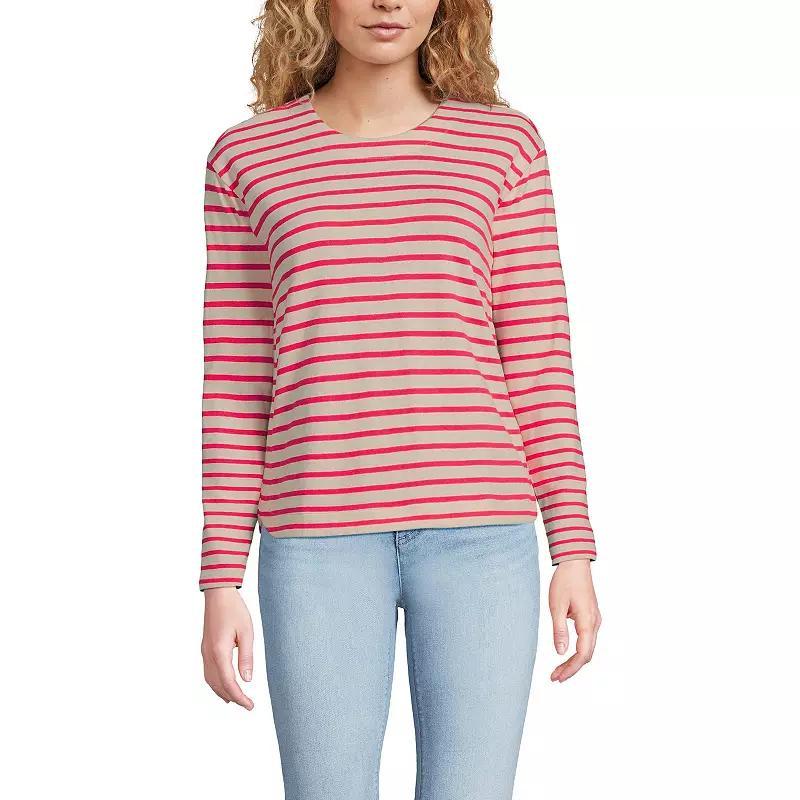 Women's Lands' End Long Sleeve Mariner Jersey Crewneck Tee,  Product Image