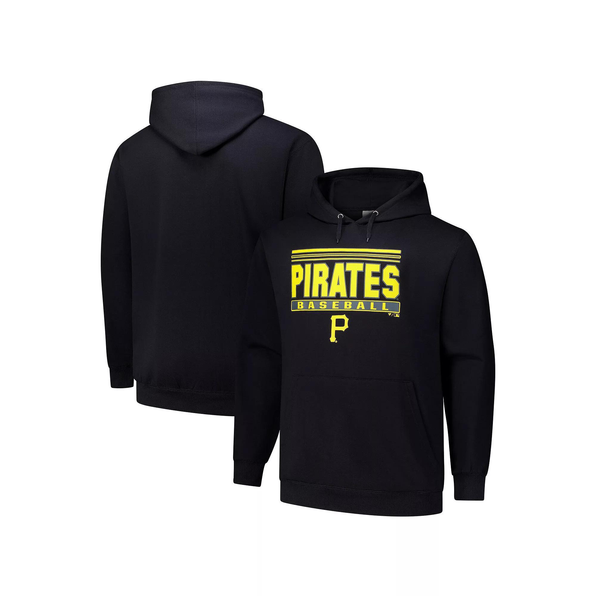 Men's  Black Pittsburgh Pirates Stack Fleece Pullover Hoodie, Size: 4XB Product Image