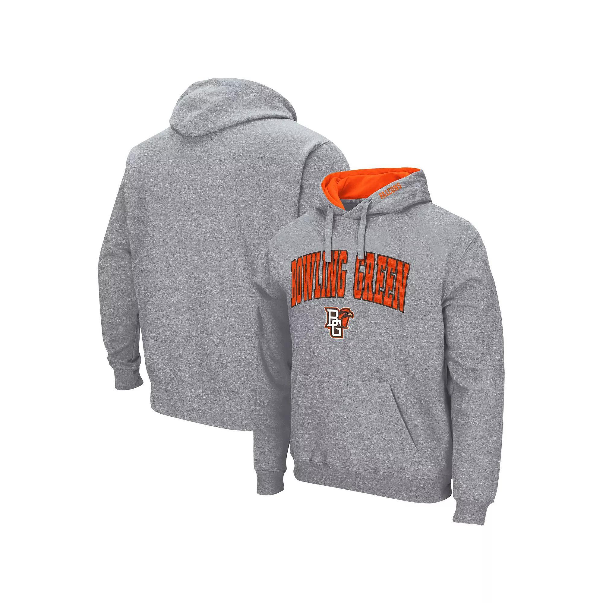 Men's Colosseum Heathered Gray Bowling Green St. Falcons Arch and Logo Pullover Hoodie, Size: XL, Bwg Grey Product Image