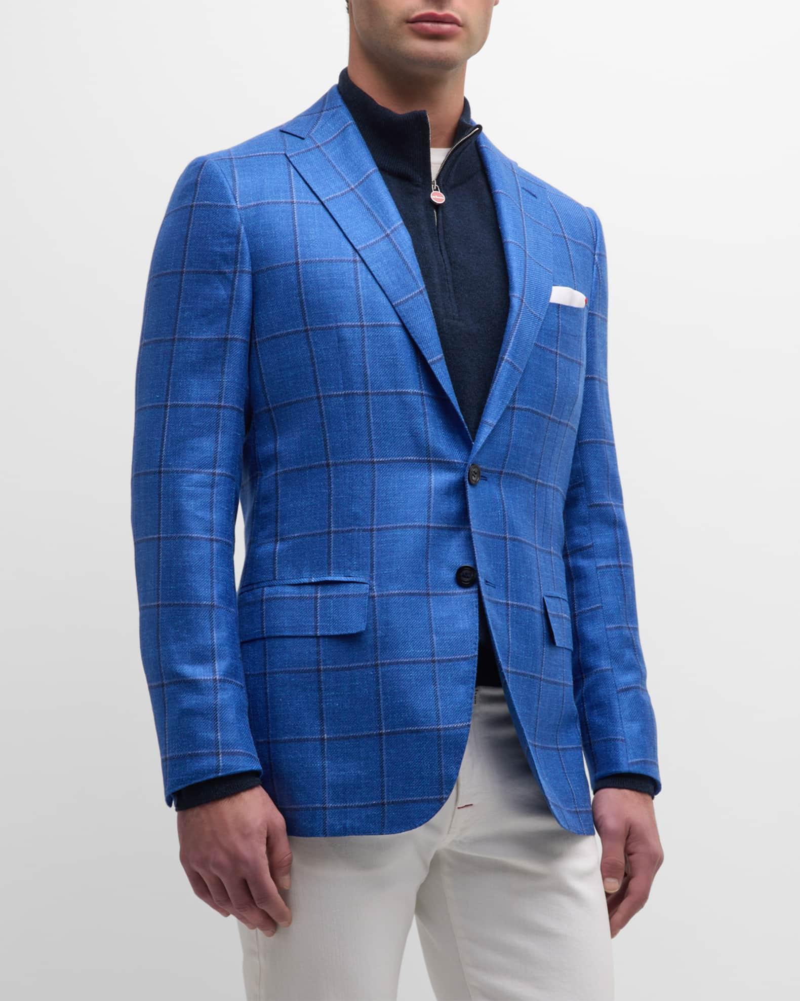 Men's Windowpane Cashmere-Blend Sport Coat Product Image