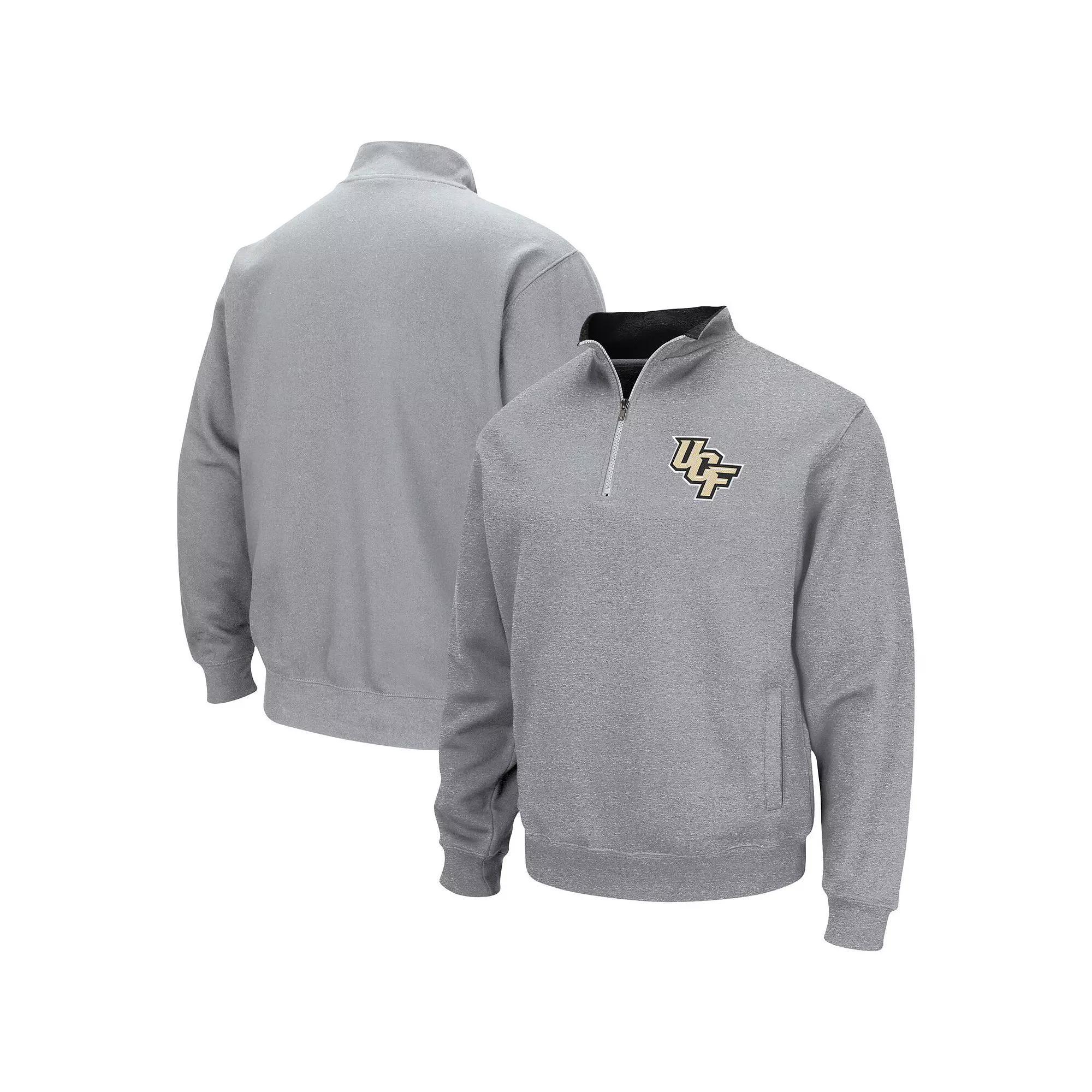 Men's Colosseum Heathered Gray NC State Wolfpack Tortugas Team Logo Quarter-Zip Jacket,  Product Image