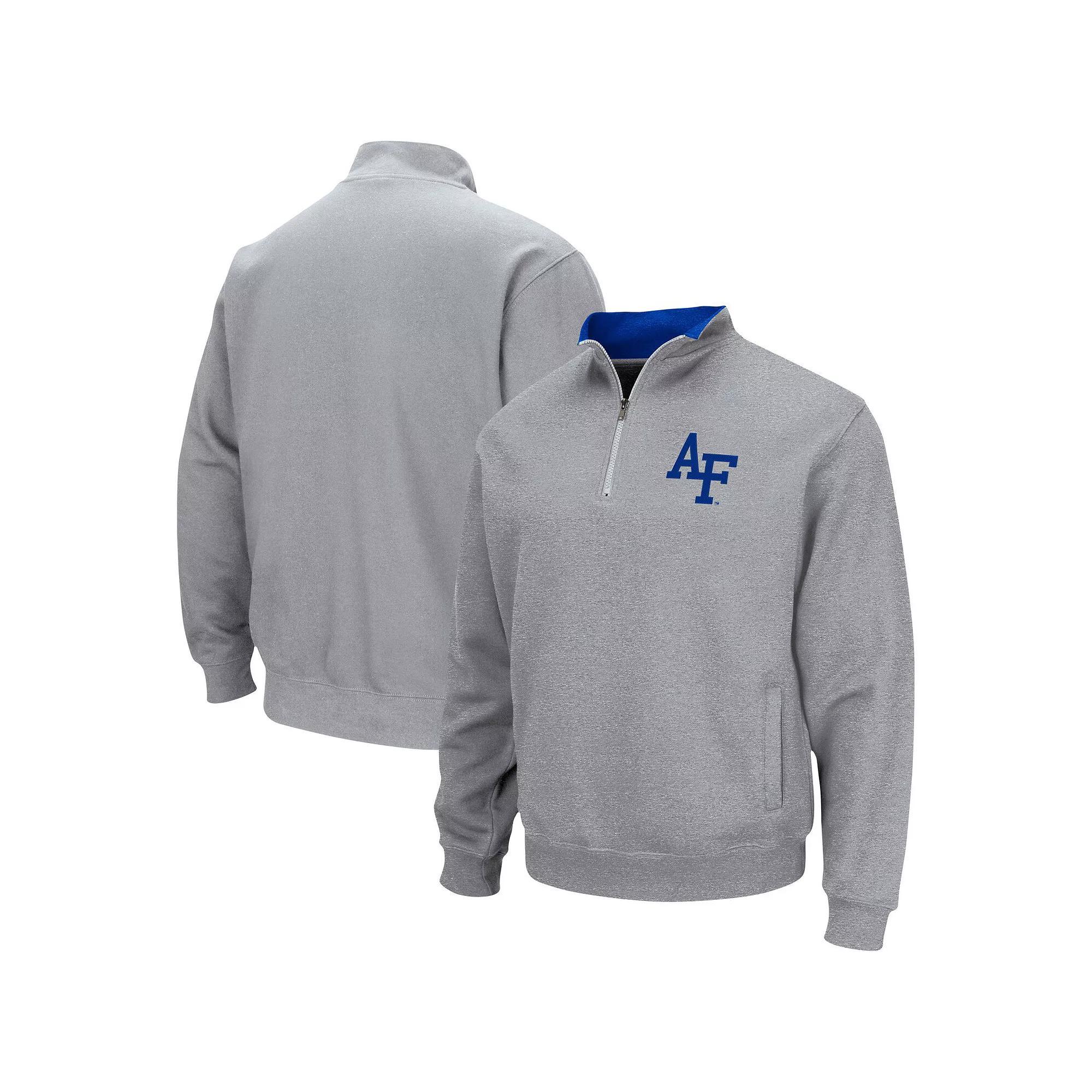Men's Colosseum Heathered Gray Clemson Tigers Tortugas Team Logo Quarter-Zip Jacket,  Product Image