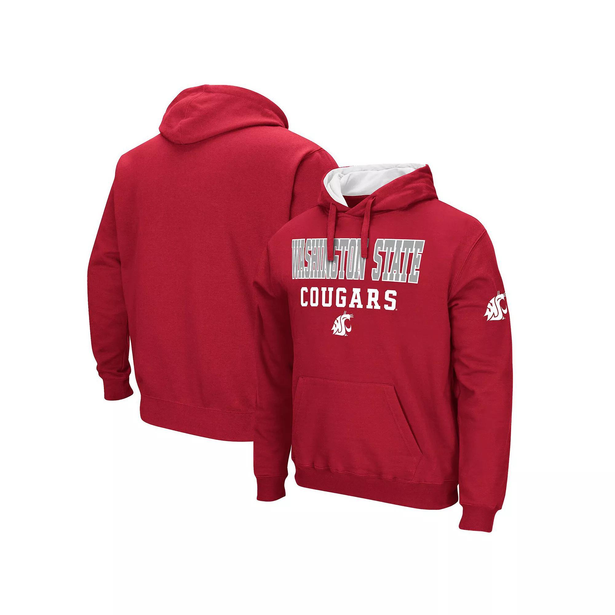 Men's Colosseum Crimson Washington State Cougars Sunrise Pullover Hoodie,  Product Image