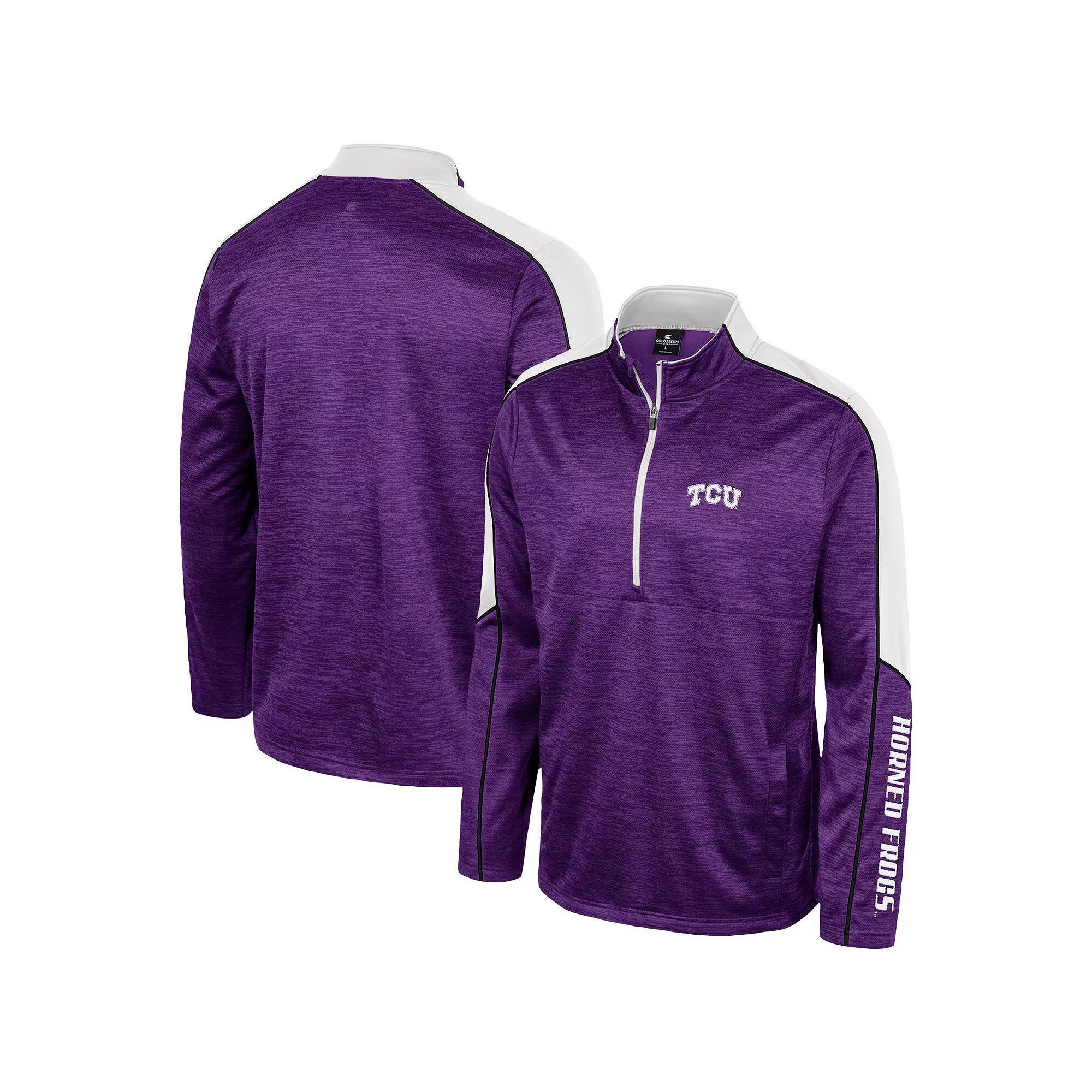 Men's Colosseum Purple TCU Horned Frogs Marled Half-Zip Jacket,  Product Image