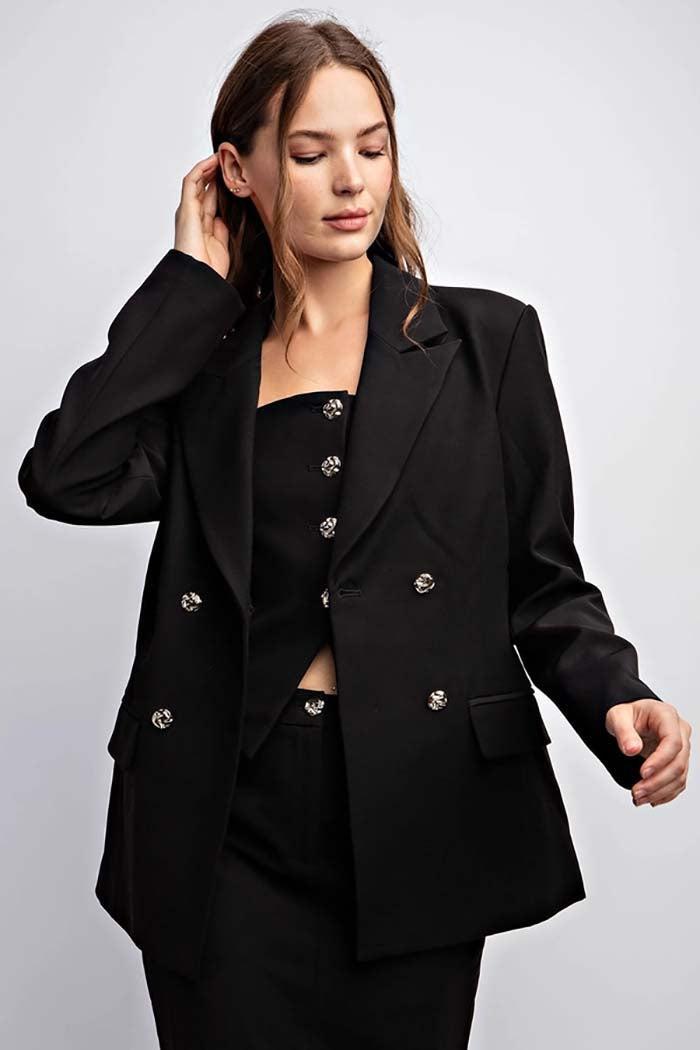 Double Breasted Slim Fit Blazer Product Image