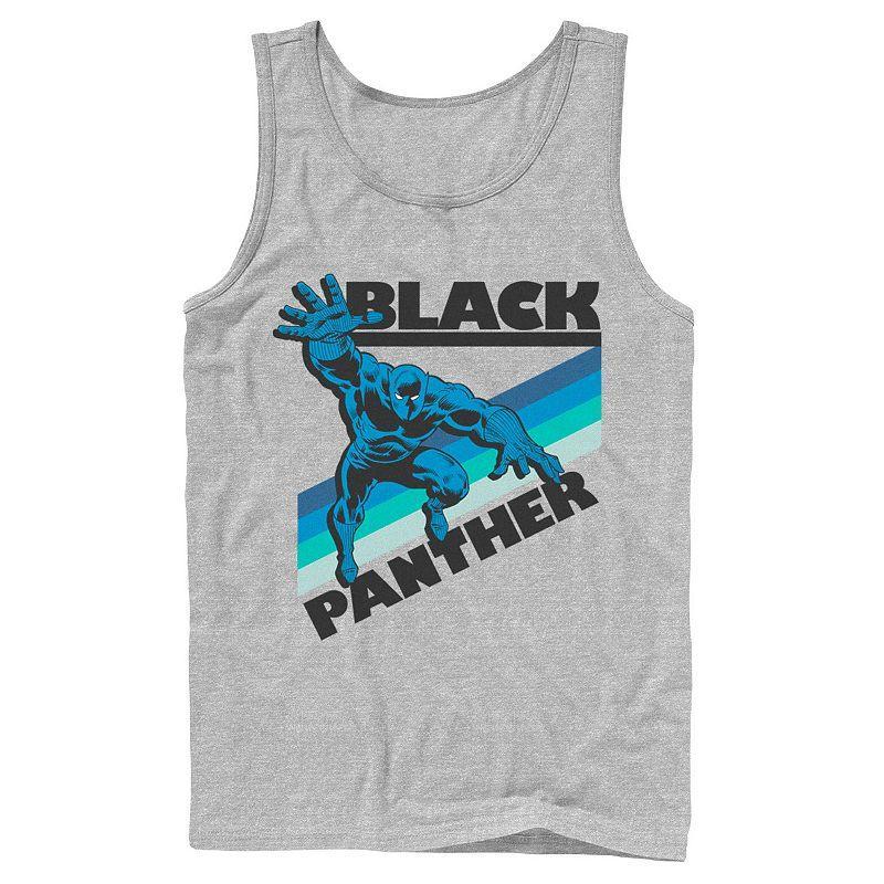 Men's Marvel Black Panther Retro Line Portrait Tank Top, Size: Large, Athletic Grey Product Image