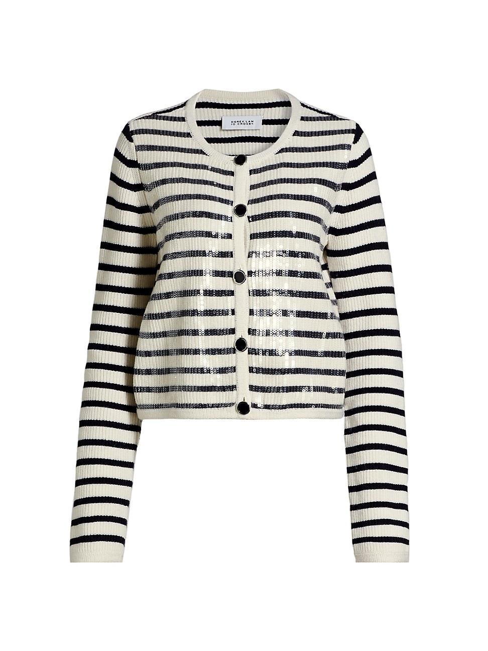 Womens Nebula Sequin Stripe Cardigan Product Image