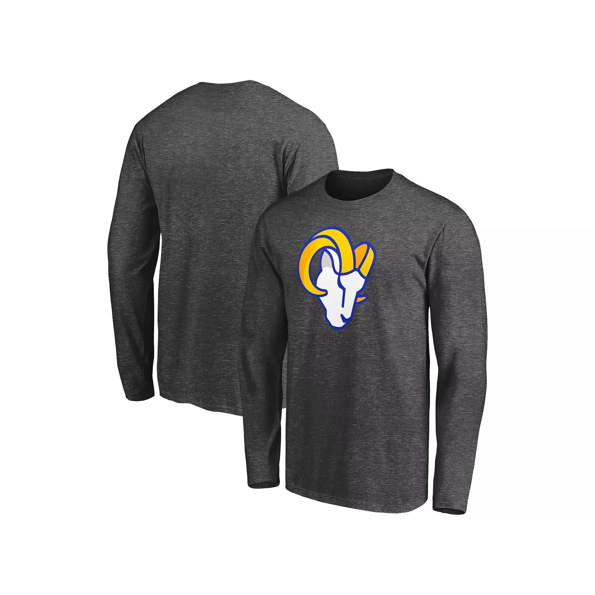 Men's Fanatics Branded Heathered Charcoal Los Angeles Rams Big & Tall Primary Logo Long Sleeve T-Shirt, Size: 2XB Product Image