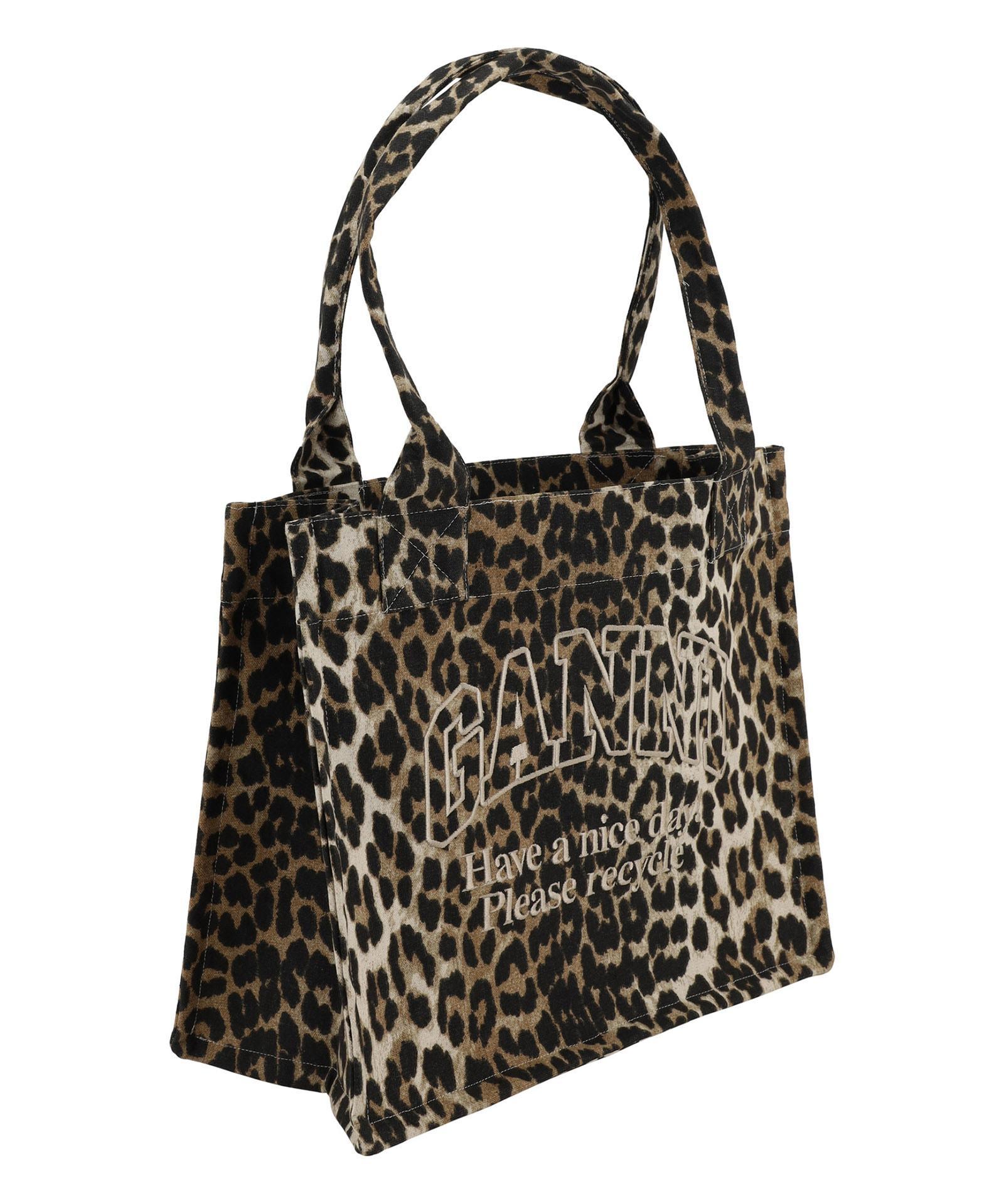 large leopard-print canvas tote bag Product Image