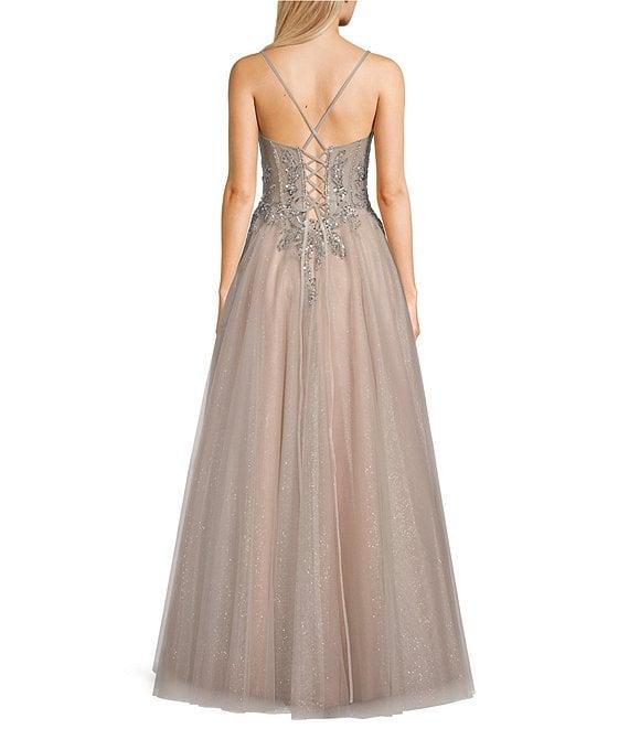 GB Beaded Tulle A-Line Gown Product Image