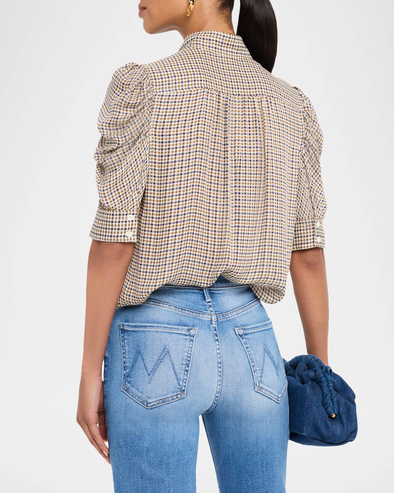 The Houndstooth Silk Blouse Product Image