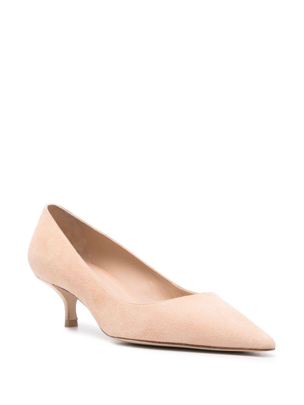 STUART WEITZMAN Stuart Pointed Toe Kitten Heel Pumps In Neutrals Product Image