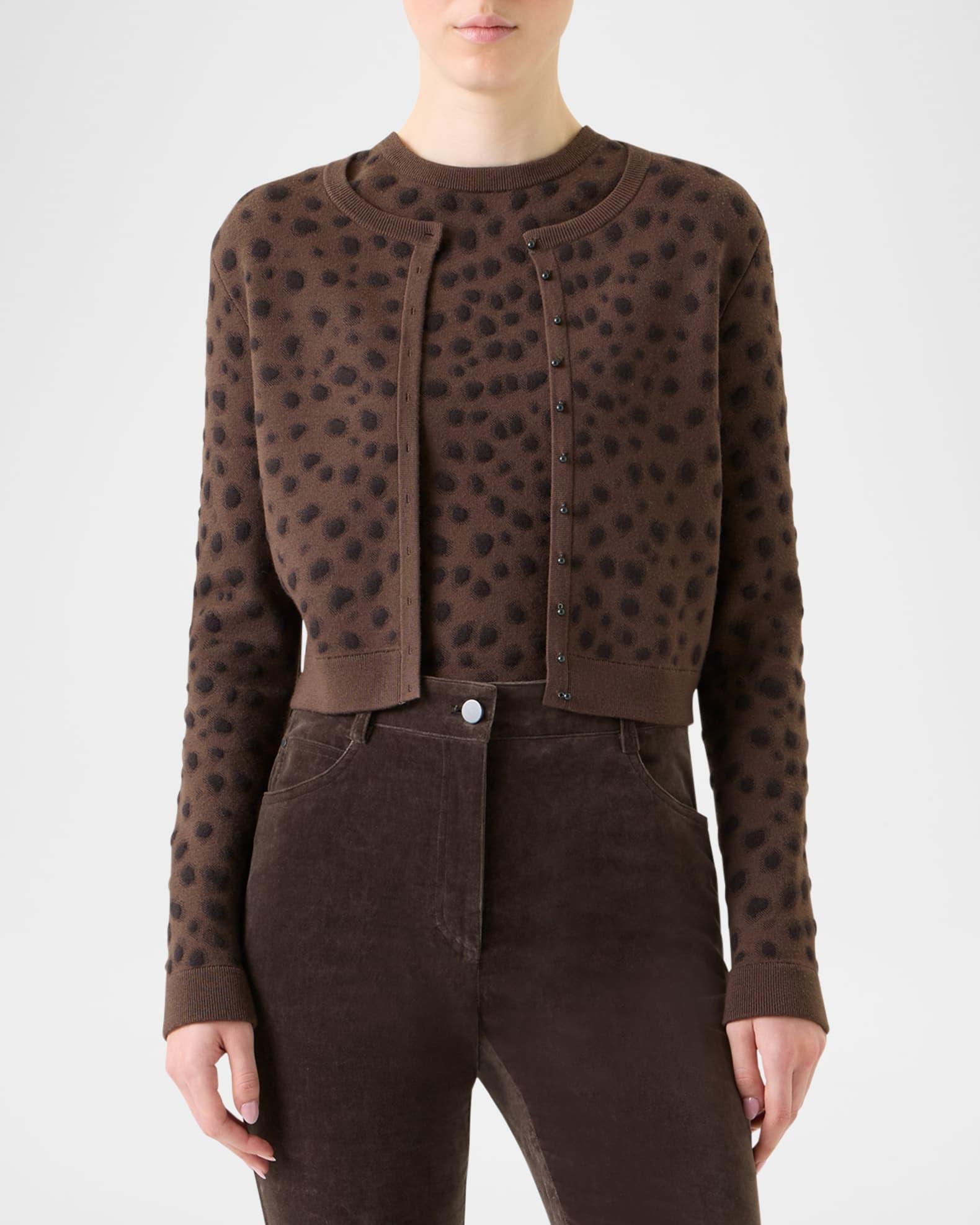 Leopard Jacquard Knit Cardigan Product Image