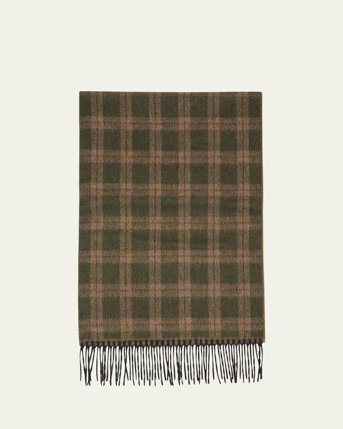 Mens Cashmere Check Scarf Product Image