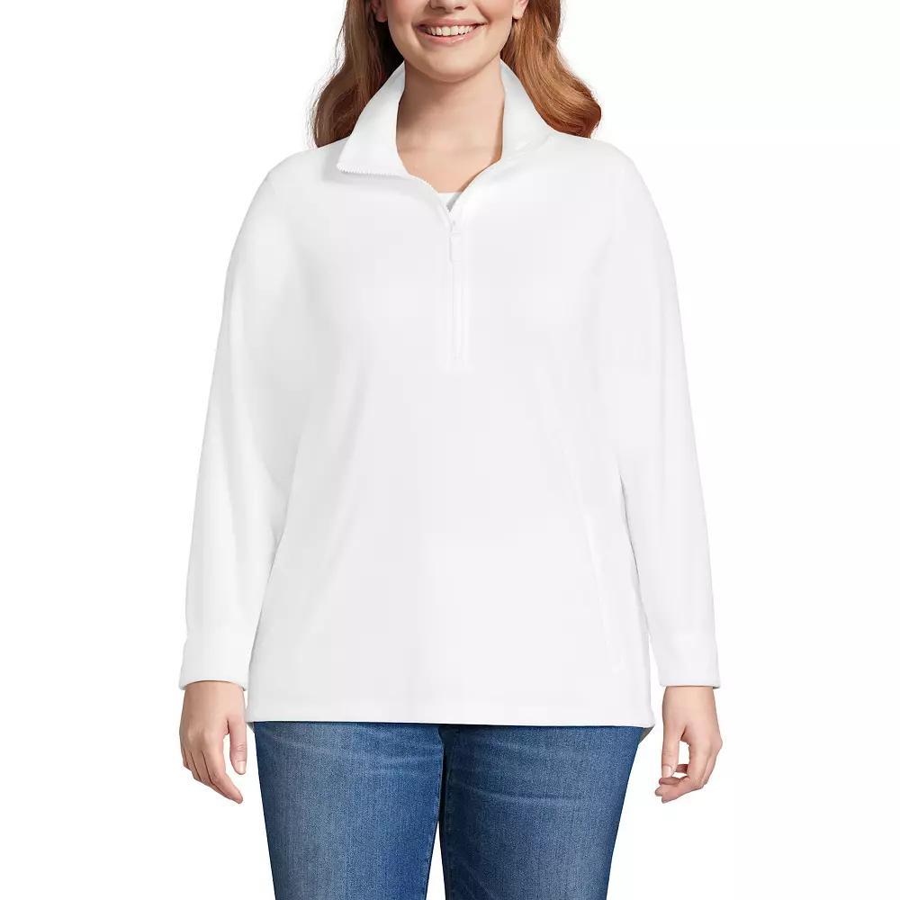 Plus Size Lands' End Quarter Zip Anyweather Fleece Pullover Tunic, Women's, Size: 3XL, White Product Image