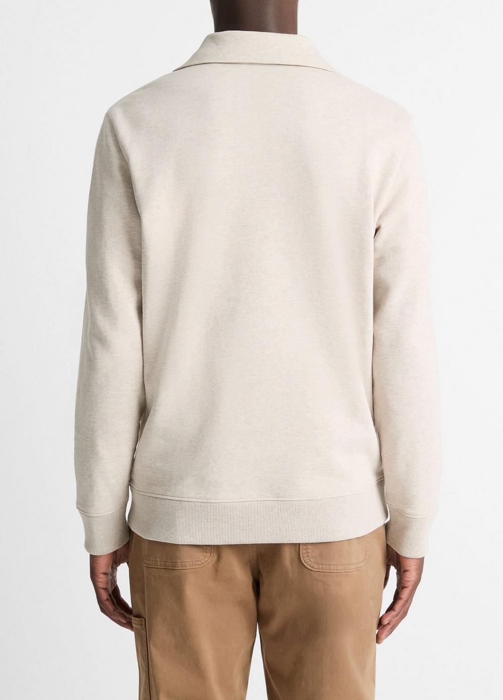 Cotton-Blend Mock Neck Quarter-Zip Pullover Product Image