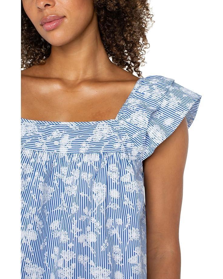 Women's Liverpool Los Angeles Short Sleeve Square Neck Woven Blouse Product Image