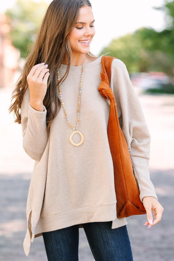 Always Fun Taupe Brown Tunic Female Product Image