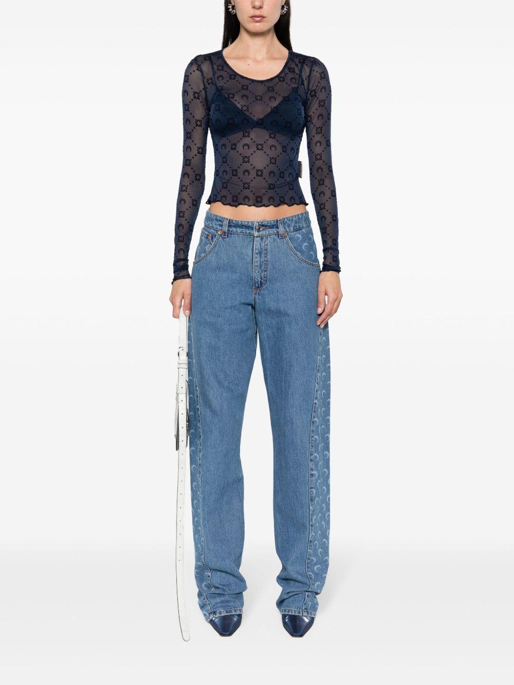 Moonogram mesh longsleeved top Product Image