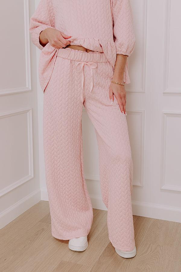 Chic A La Mode High Waist Knit Pants in Pink Product Image