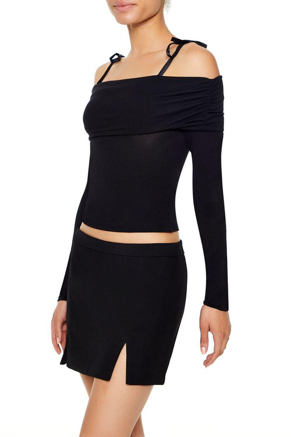 Foldover Open-Shoulder Crop Top | Forever 21 Product Image