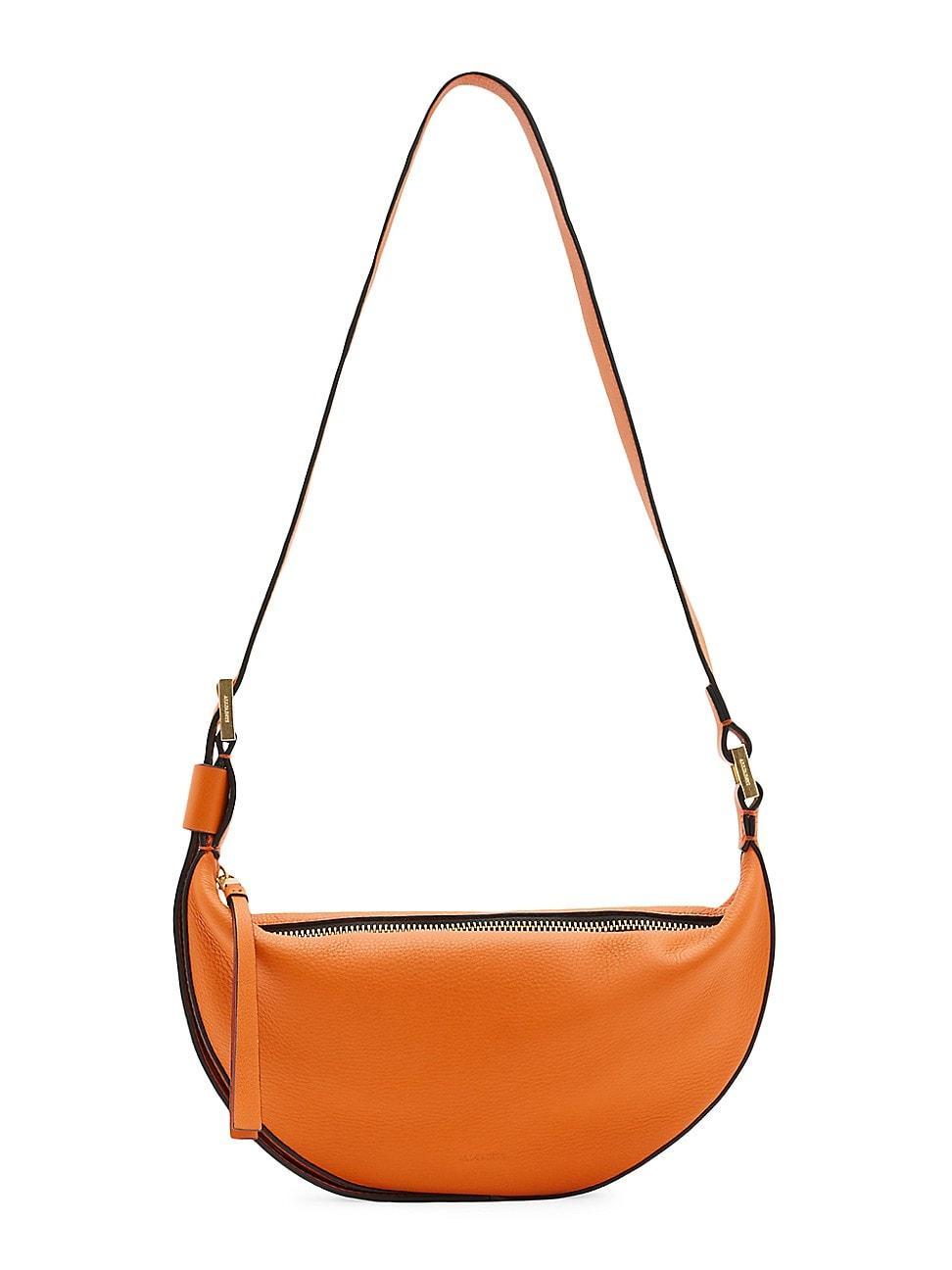 Womens Halfmoon Leather Crossbody Bag Product Image