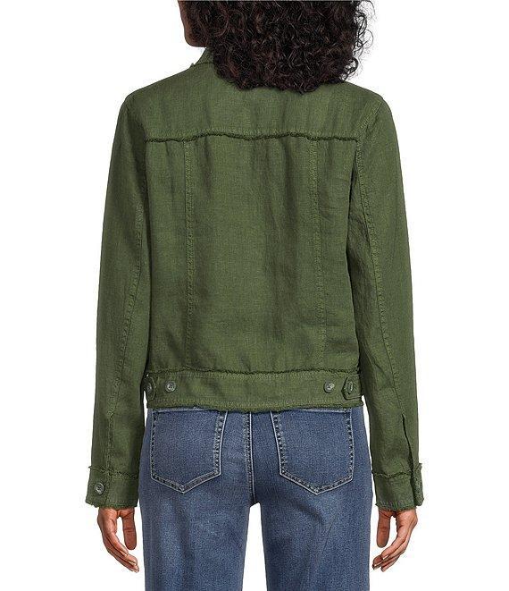 Tommy Bahama Two Palm Raw Edge Point Collar Long Sleeve Button Front Jacket Product Image