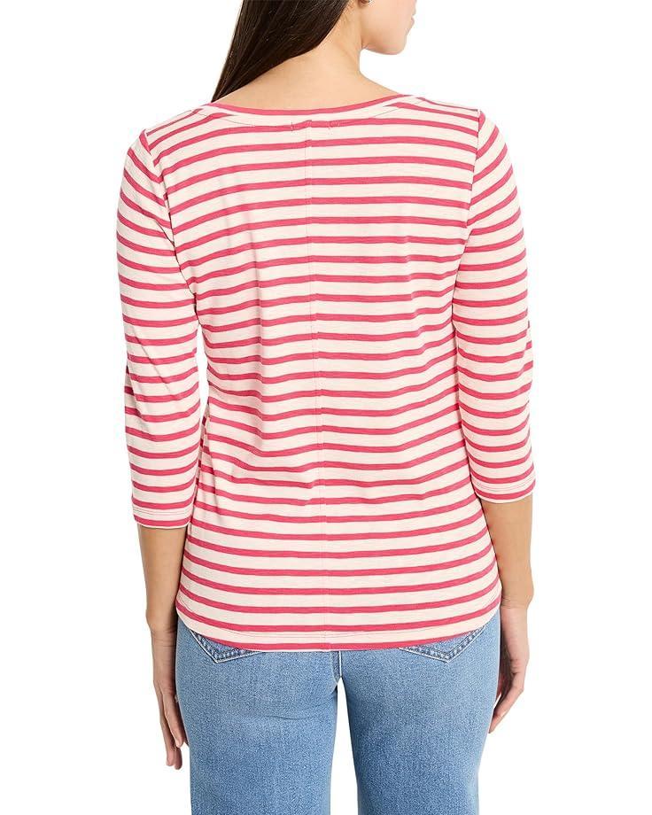 Short Sleeve Scoop Neck Striped Tee Product Image