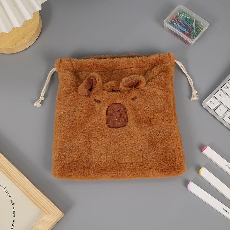 Capybara Chenille Drawstring Pouch (Various Designs) Product Image