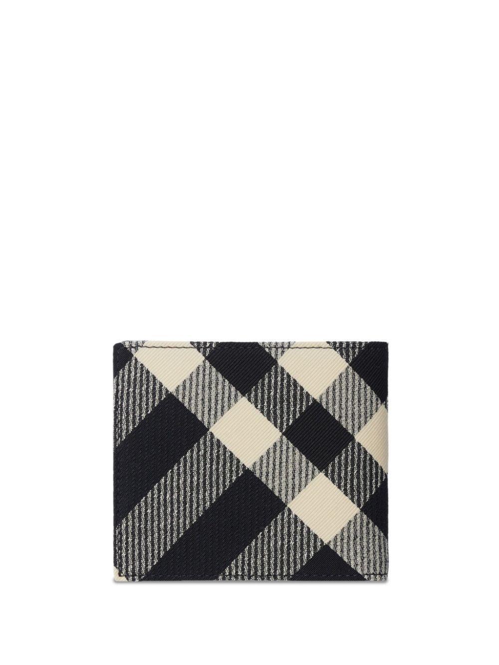 BURBERRY Checked Bi-fold Wallet In Black Calico Product Image