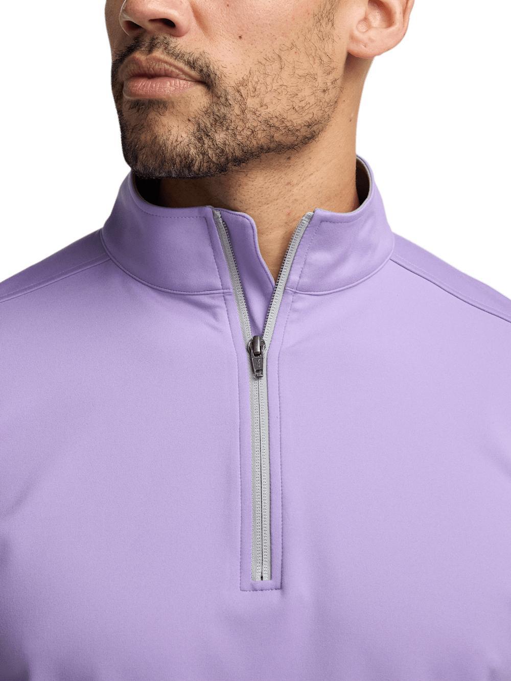 Performance Blend Quarter Zip Mock Neck - Purple Product Image