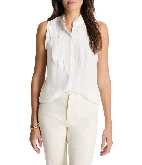 NIC + ZOE Falling Chiffon Woven Ruffle Collar Sleeveless Tank Product Image