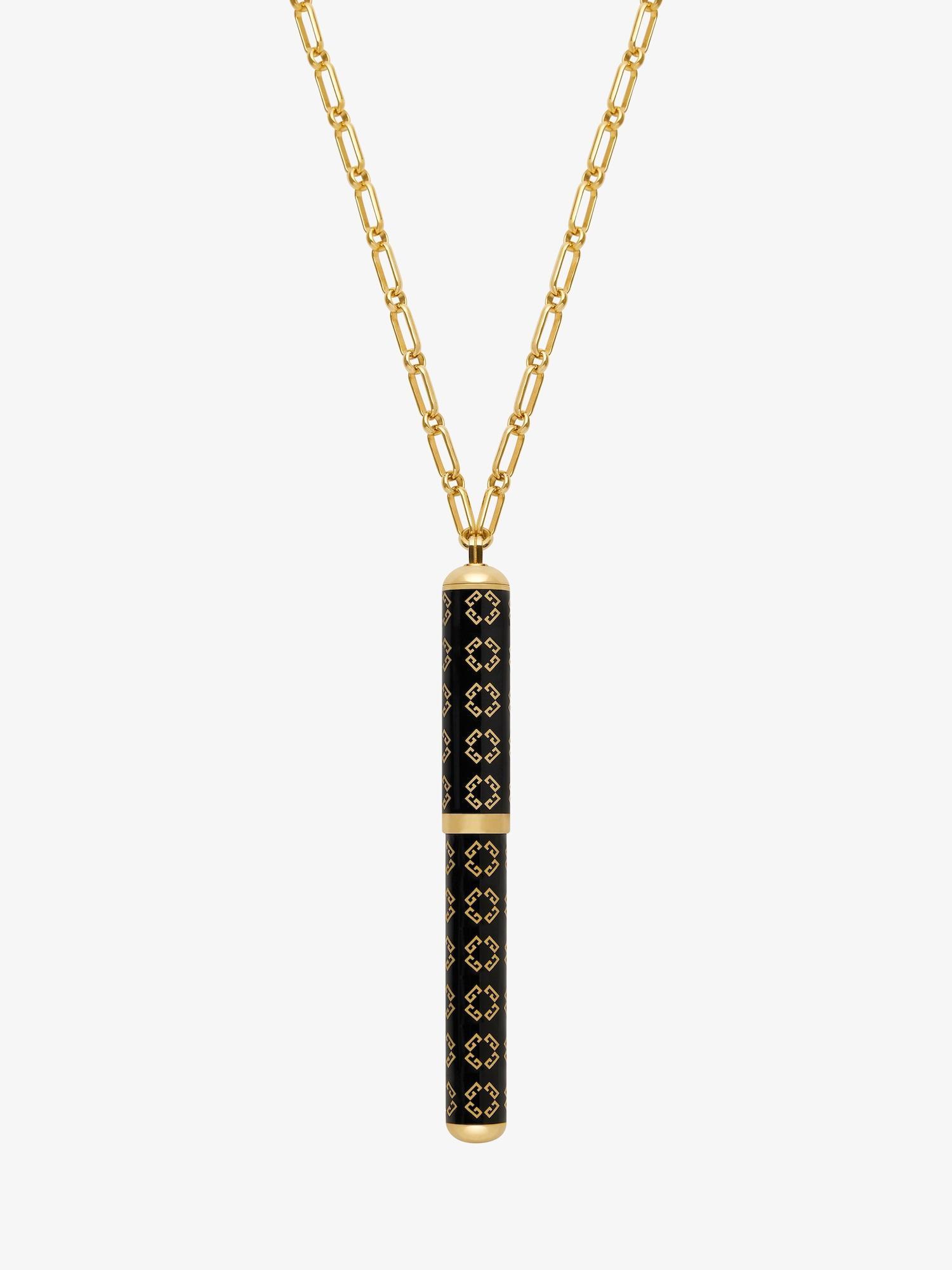 Charm pen necklace in metal and enamel Product Image