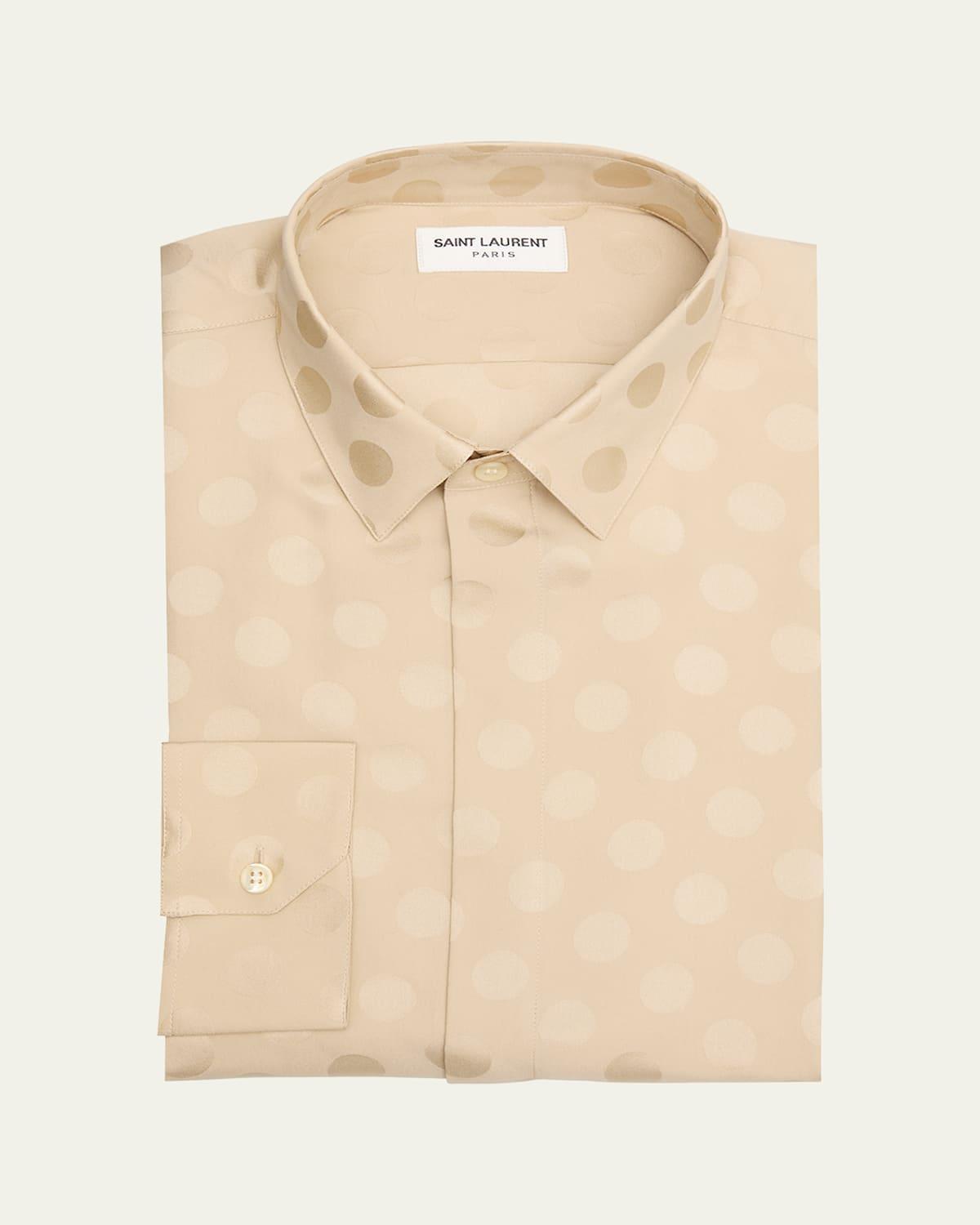 Mens Polka Dot Jacquard Dress Shirt Product Image