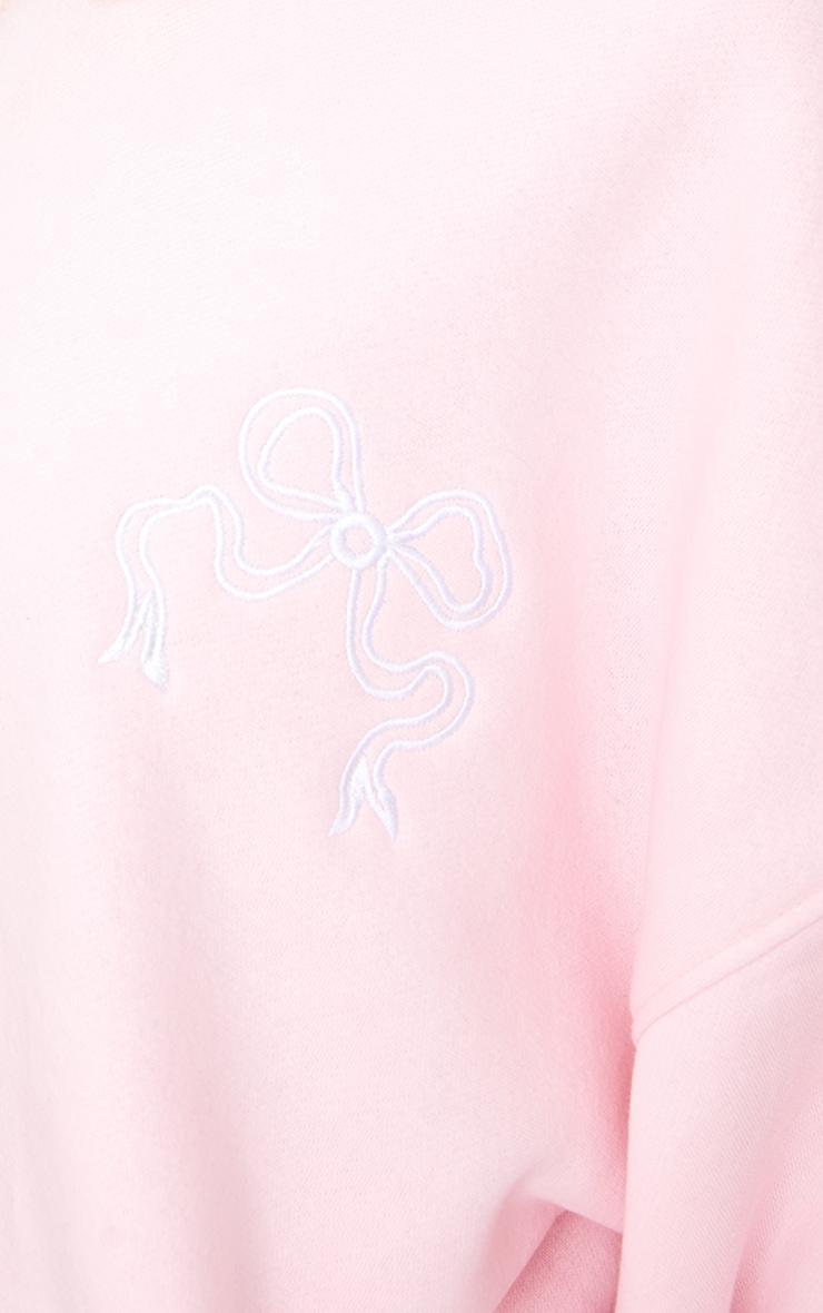  Petite Light Pink Crew Neck Oversized Sweatshirt Product Image