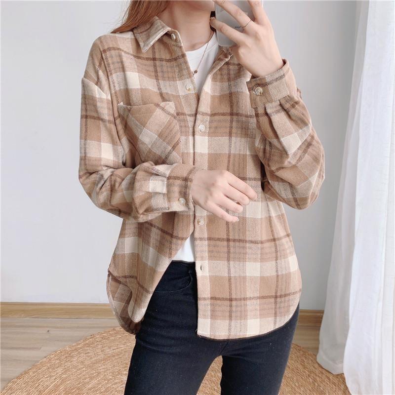 Long-Sleeve Plaid Shirt Product Image