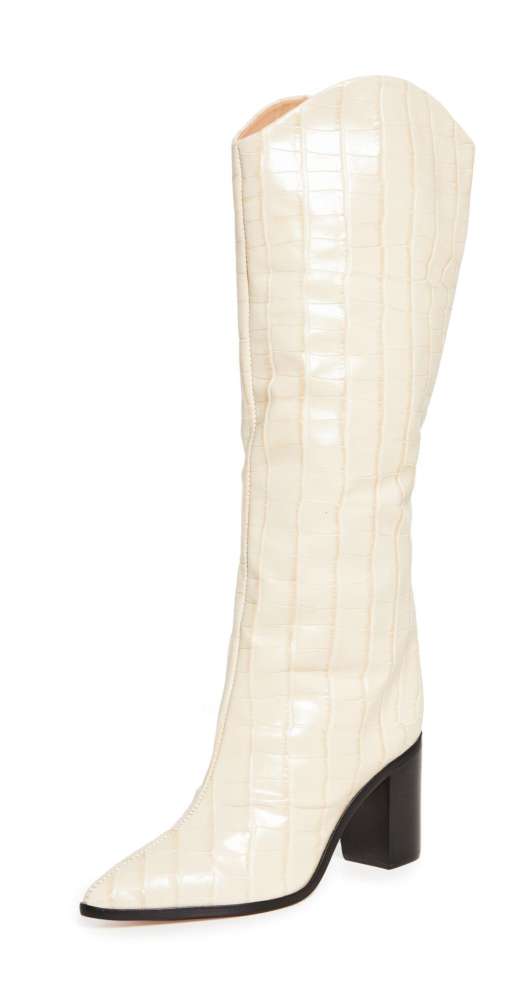 Schutz Maryana Leather Knee-High Croc Boot Womens at Urban Outfitters Product Image