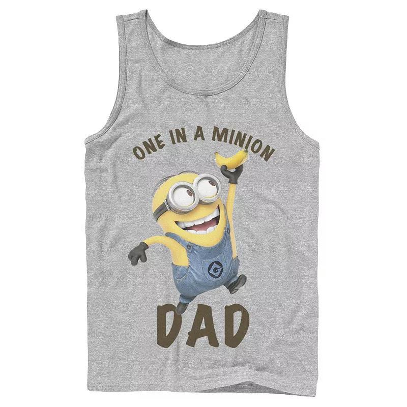 Men's Despicable Me Minions 'Tis The Season To Be Jolly Banana Tank Top, Size: XXL, Athletic Grey Product Image