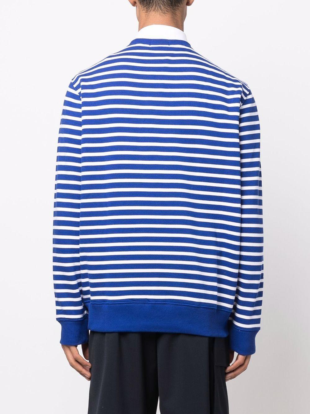 bear-print striped sweatshirt Product Image