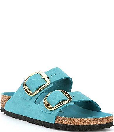 Birkenstock Womens Arizona Oiled Leather Big Buckle Detail Slide Sandals Product Image