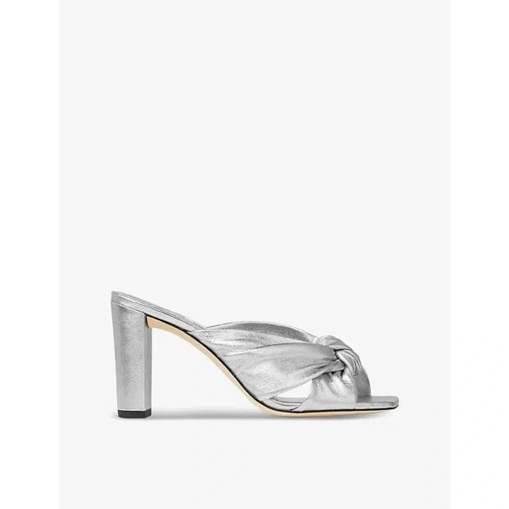 JIMMY CHOO Avenue 85 Mules In Silver Product Image