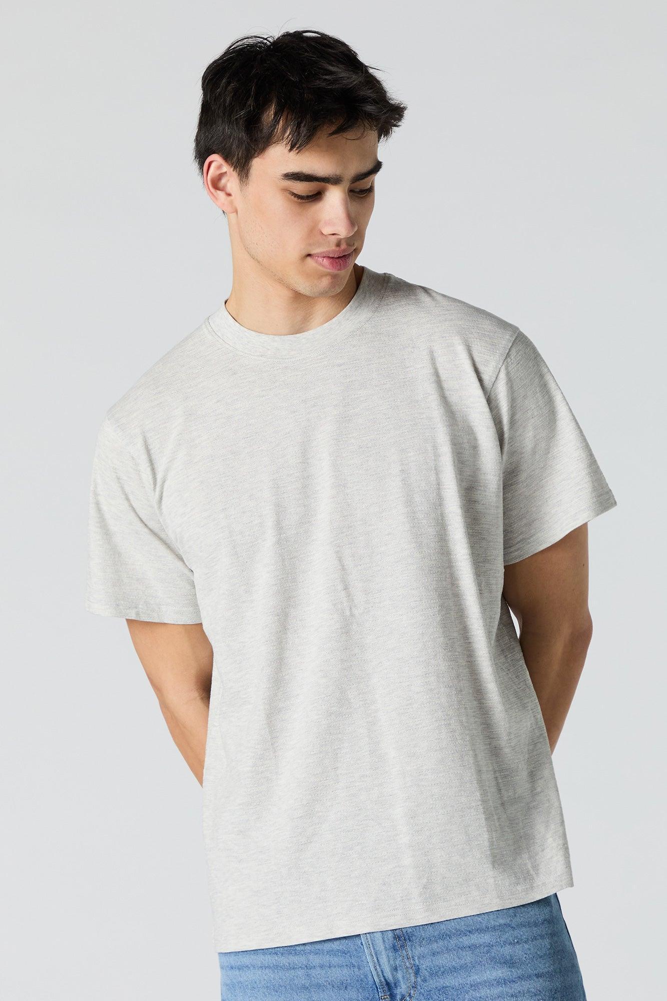 Textured Crewneck T-Shirt Male Product Image