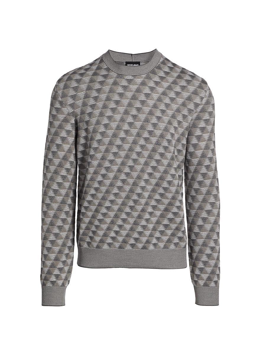 Mens Geo Print Crewneck Sweater Product Image