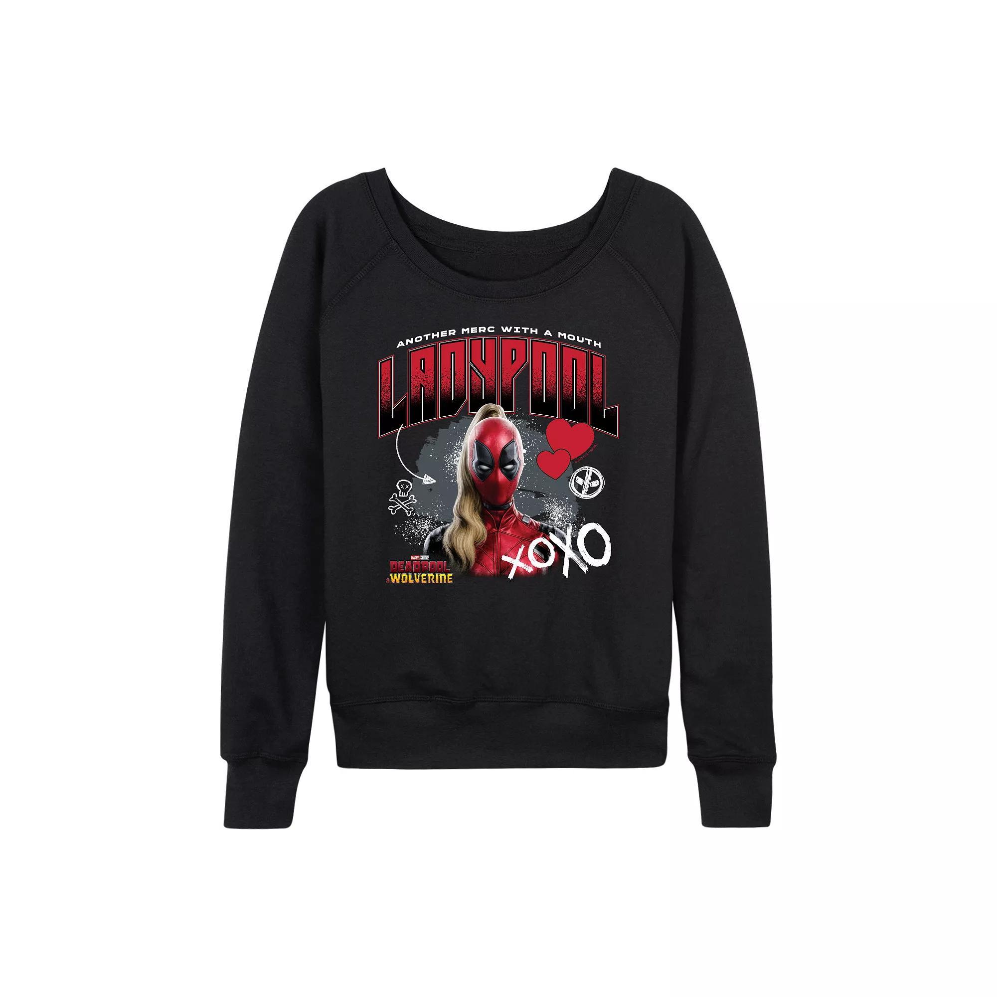 Women's Marvel Deadpool & Wolverine Ladypool French Terry Long Sleeve Tee,  Product Image