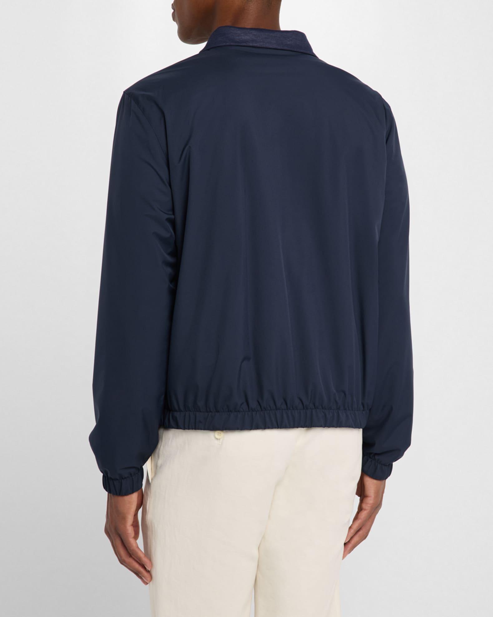 Men's Wind Jersey and Linen Bomber Jacket Product Image