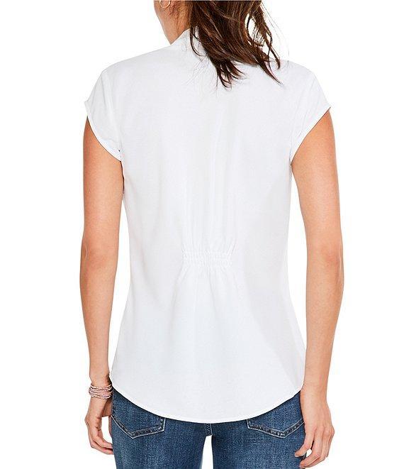 NIC + ZOE Day To Night Woven V-Neck Cap Sleeve High-Low Hem Top Product Image