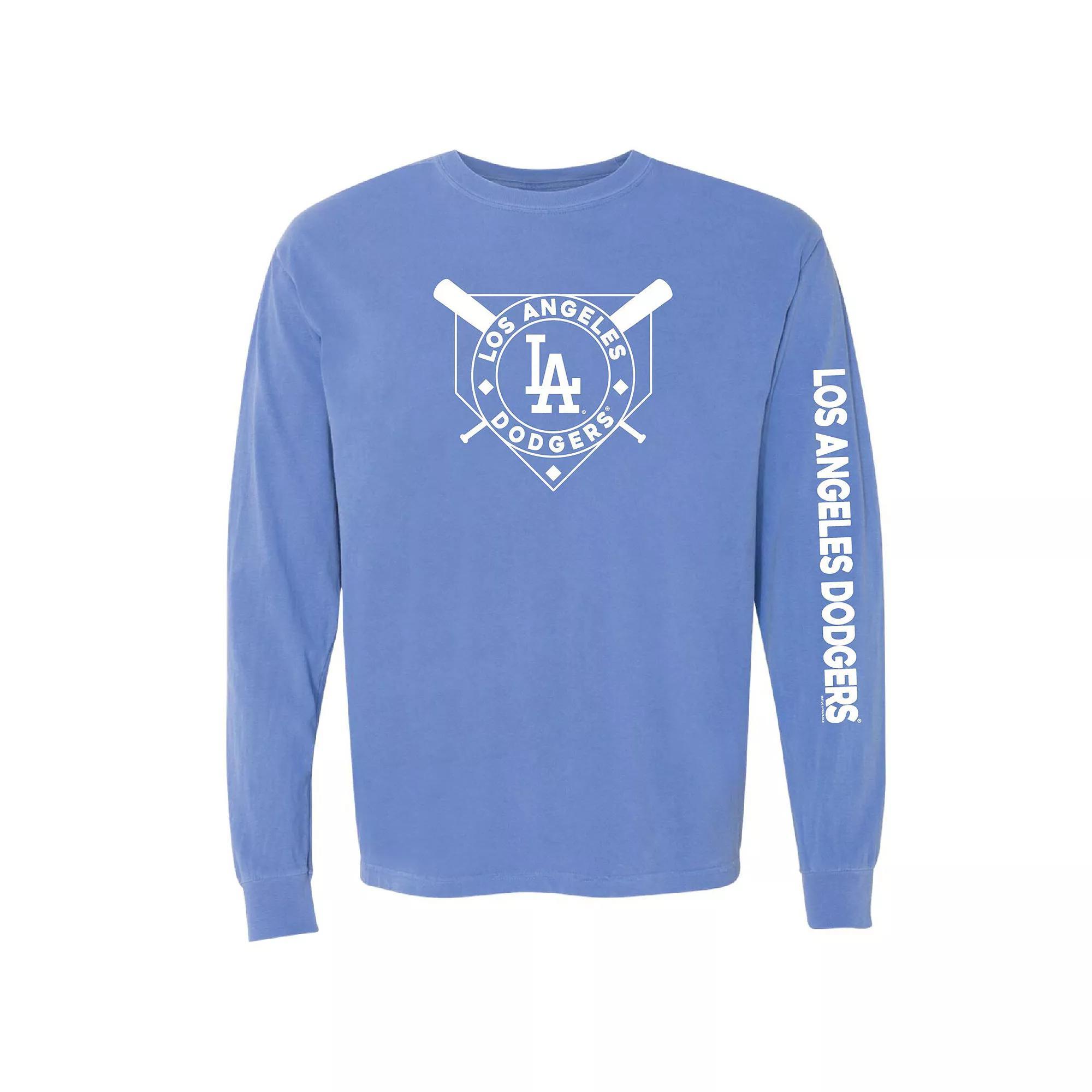 Womens Soft as a Grape Royal Los Angeles Dodgers Pigment Dye Long Sleeve T-Shirt Product Image