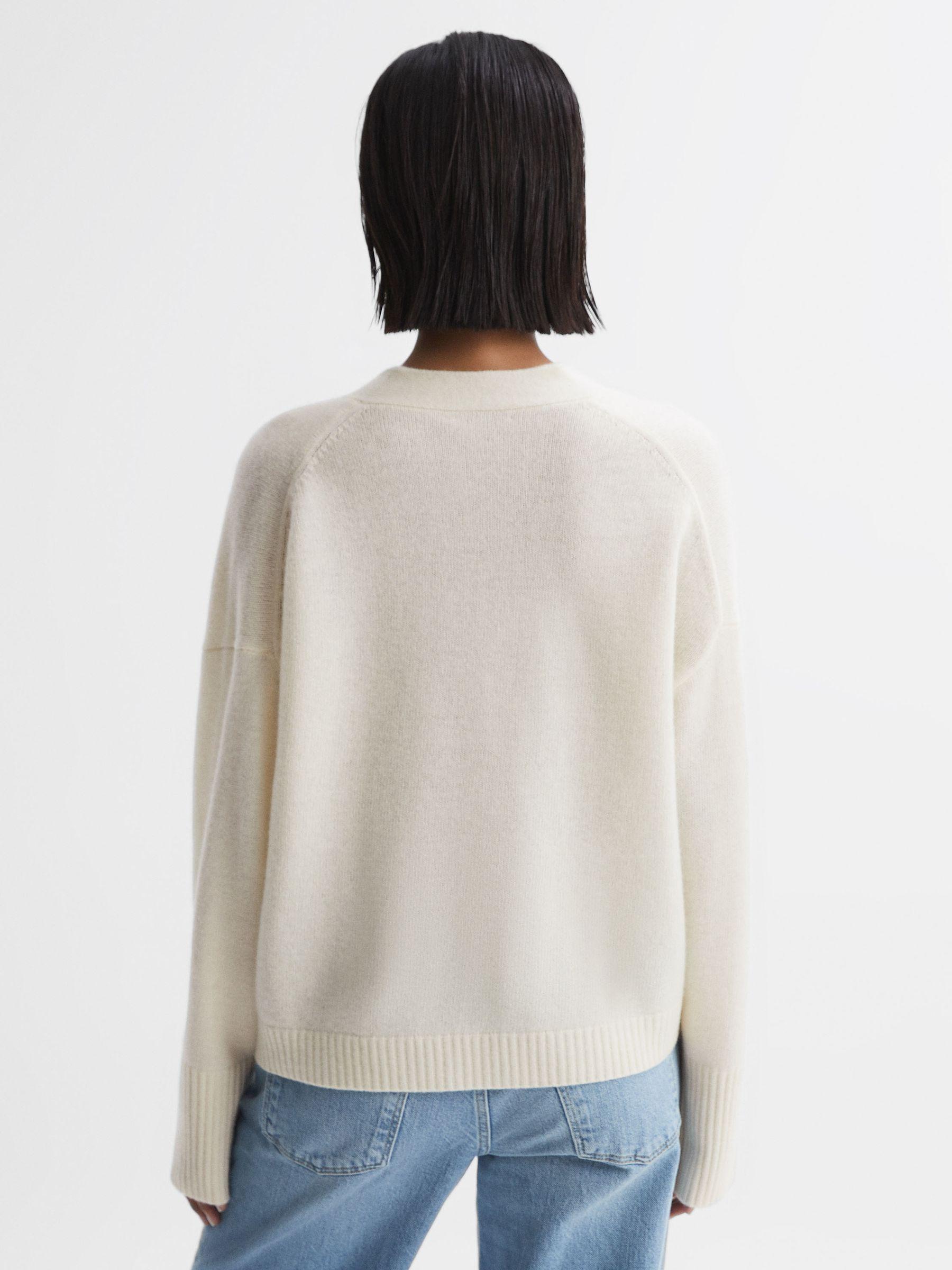 Relaxed Wool-Cashmere Cardigan in Ivory Product Image