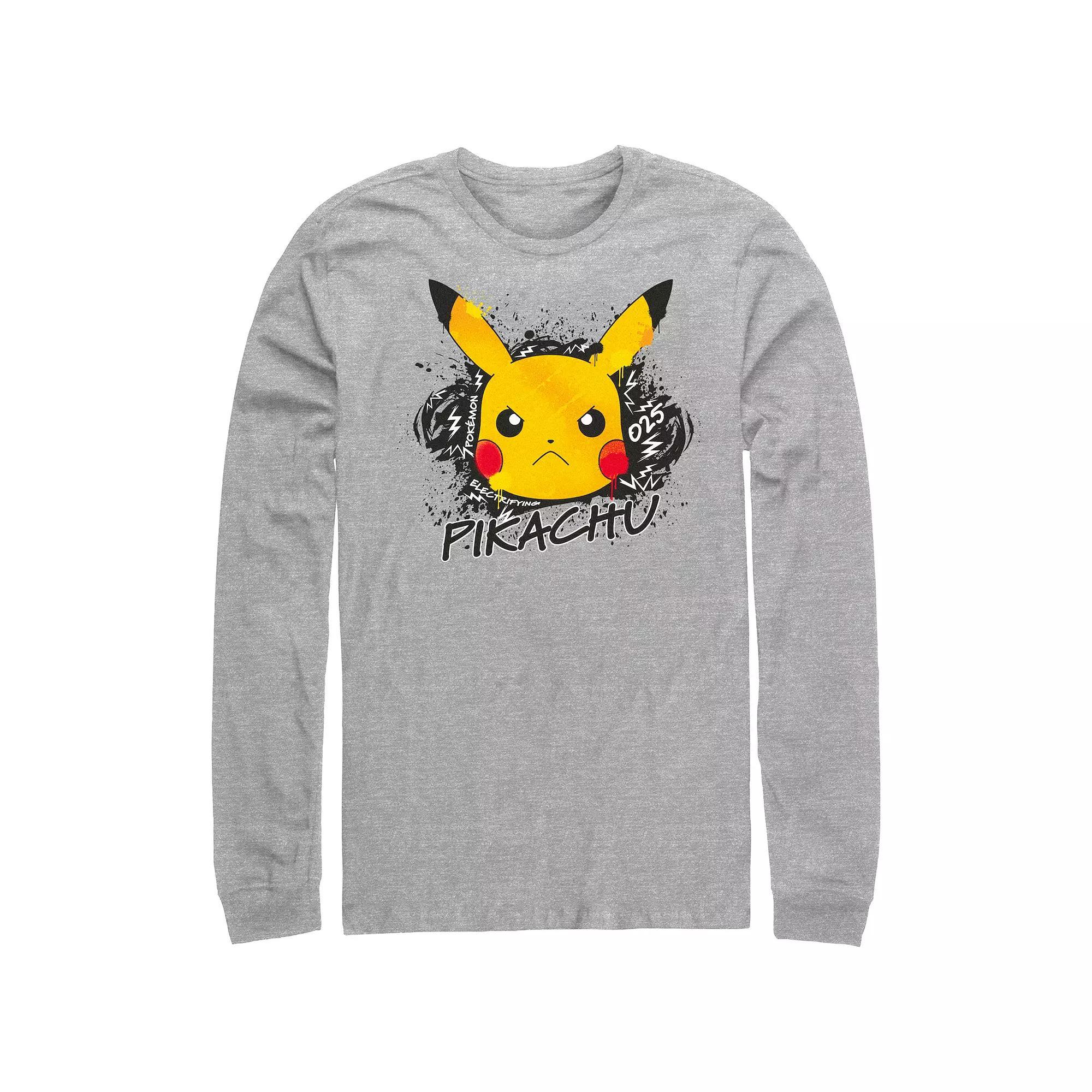 Men's Pokemon Angry Pikachu Electrifying Graffiti Graphic Tee,  Product Image