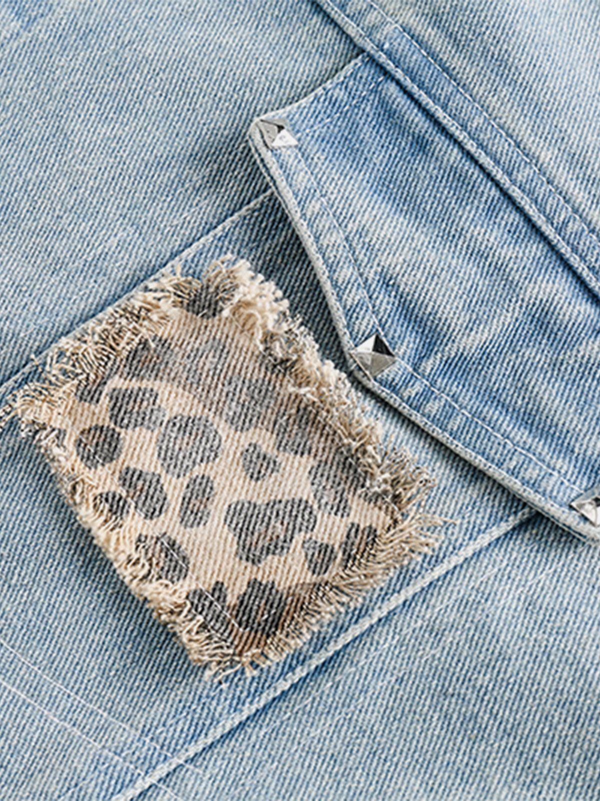 Aelfric Eden Leopard Print Denim Jacket Product Image